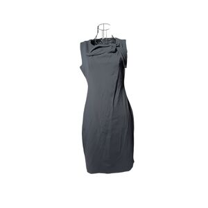 Banana Republic Gray Asymmetrical Pleated Sheath Dress